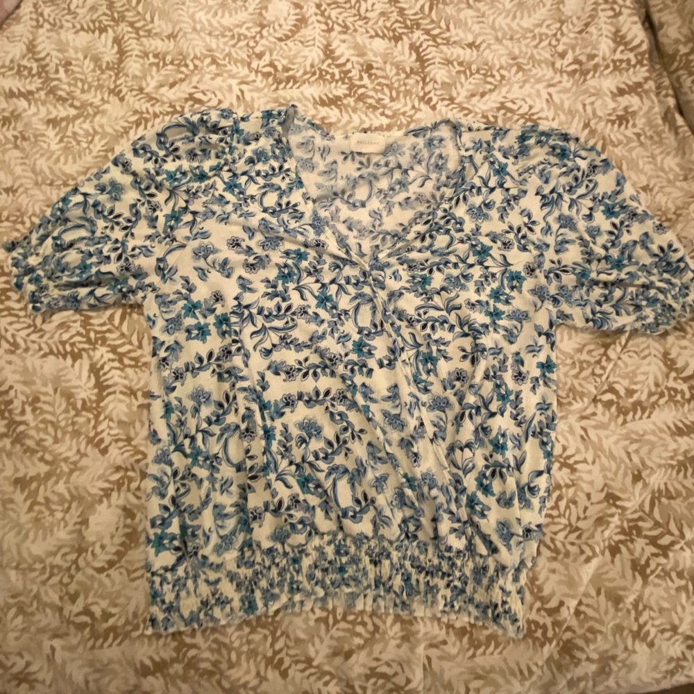 MELLODAY Blue Floral Blouse